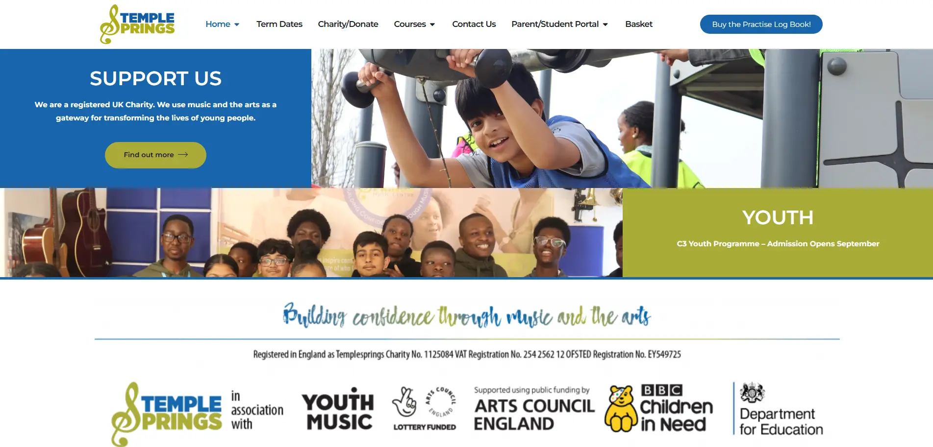 Templesprings website, a charity organisation website designed by TheSiteGuild